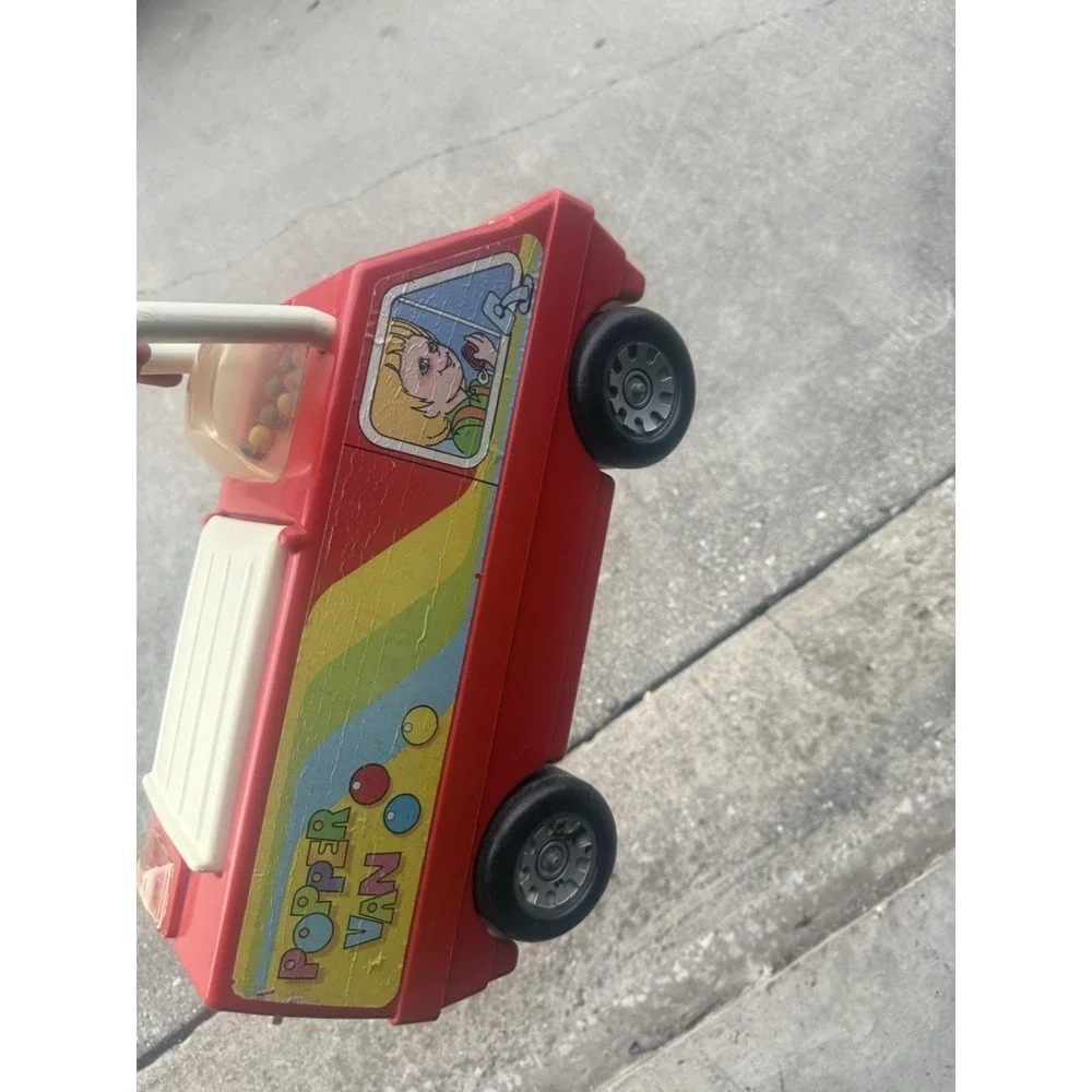 Vintage Playskool Popper Van Push Toy Red Rolling Ball Popper Toddler Toy